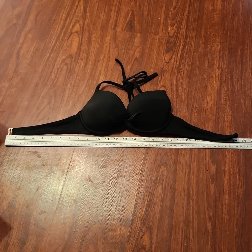 Shade & Shore Bikini Top size 34B Black Swimsuit